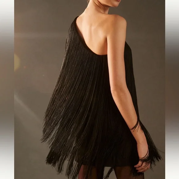 Anthropologie hutch one shoulder fringed mini dress - Picture 2 of 16